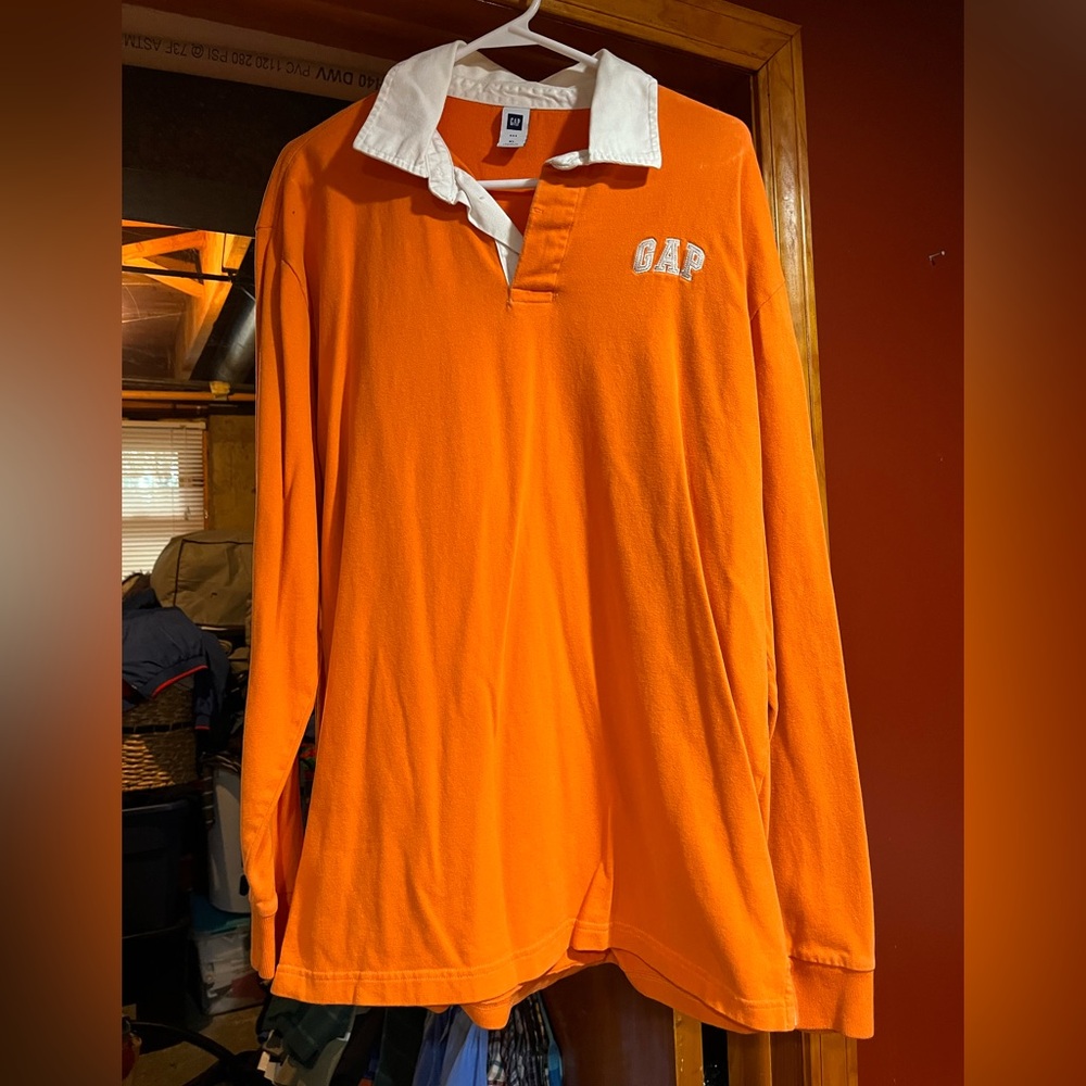 GAP Orange Long Sleeve Tee Vibrant Casual Comfort